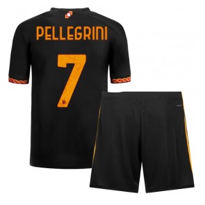 Maillot de foot AS Roma Lorenzo Pellegrini #7 Troisième enfant 2023-24 Manches Courte (+ pantalon court)